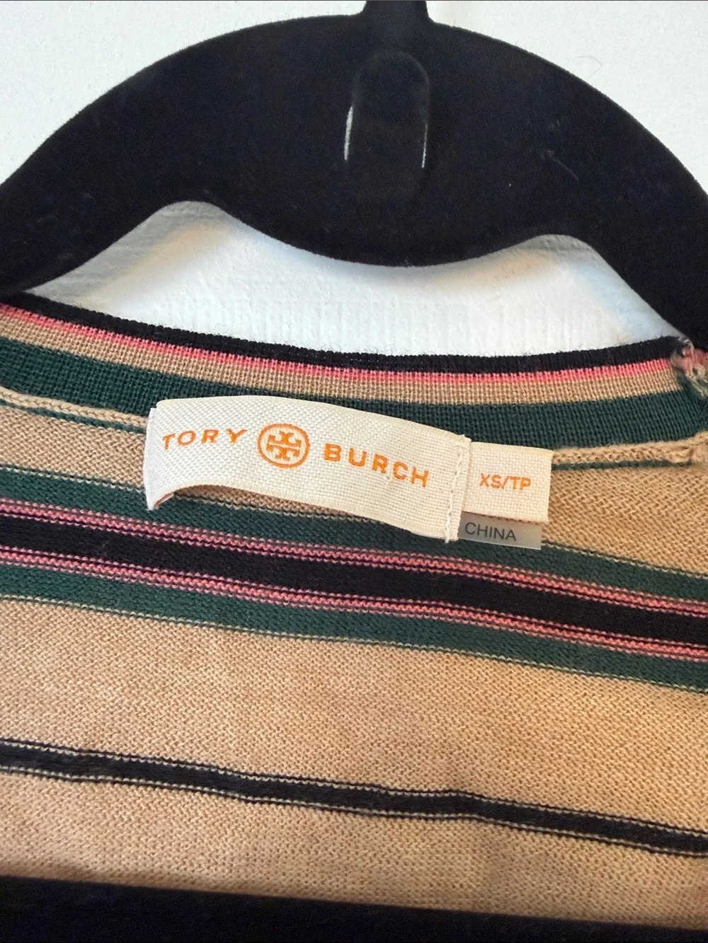 Tory Burch Striped Madeline V-Neck Cardigan size XS